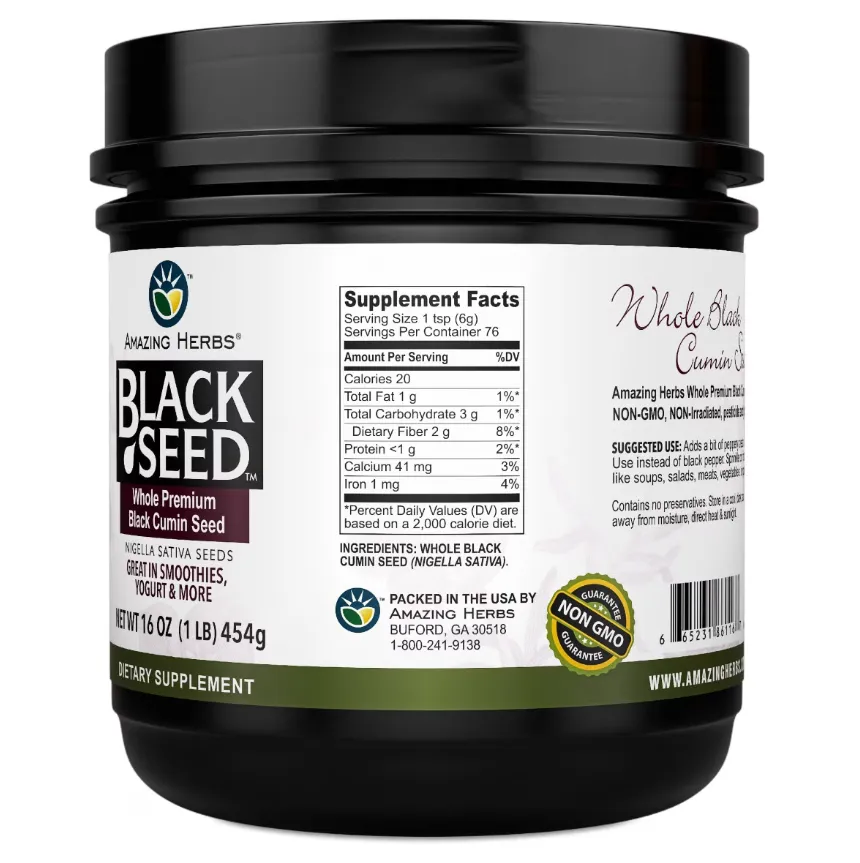 Black Seed WHOLE SEED - Jar 16oz - Image 2